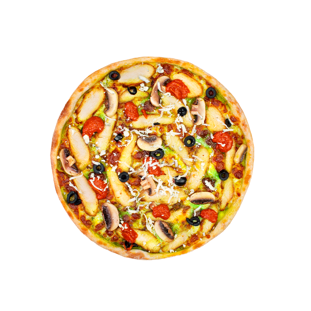 پیتزا چیکن پستو - Chicken Pesto Pizza Romano